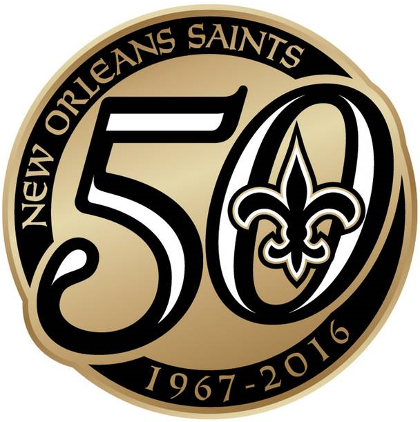 New Orleans Saints 2016 Anniversary Logo fabric transfer